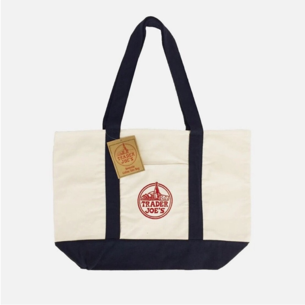 Trader Joe’s LARGE canvas tote blue